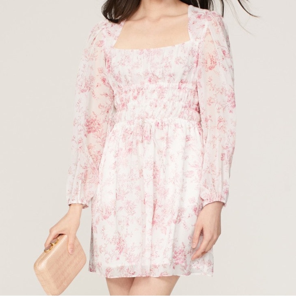 LDT Floral Mini Dress Size 4 NWOT Classic Feminine Pink